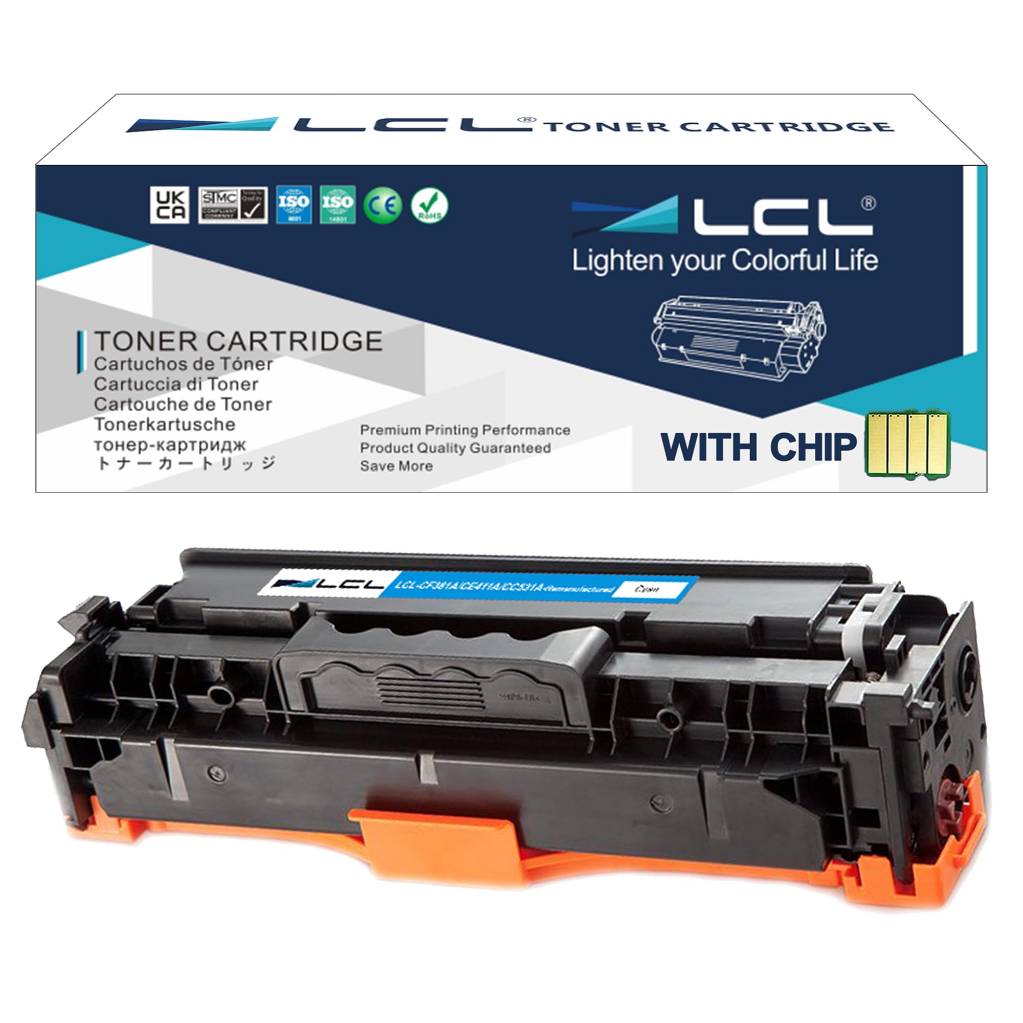 LCL Remanufactured Toner Cartridge 304A CC531A 305A CE411A (1 Cyan) Replacement for HP Color LaserJet CP2020 CP2025 CP2025dn CP2025n CP2025x CM2320 CM2320fxi CM2320n CM2320nf