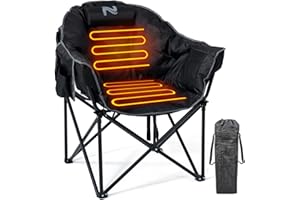 Lilypelle Oversized Heated Camping & Patio Lounge Chairs - 3 Heat Levels, Portable Folding Moon Saucer Chair for Outdoors & Camping
