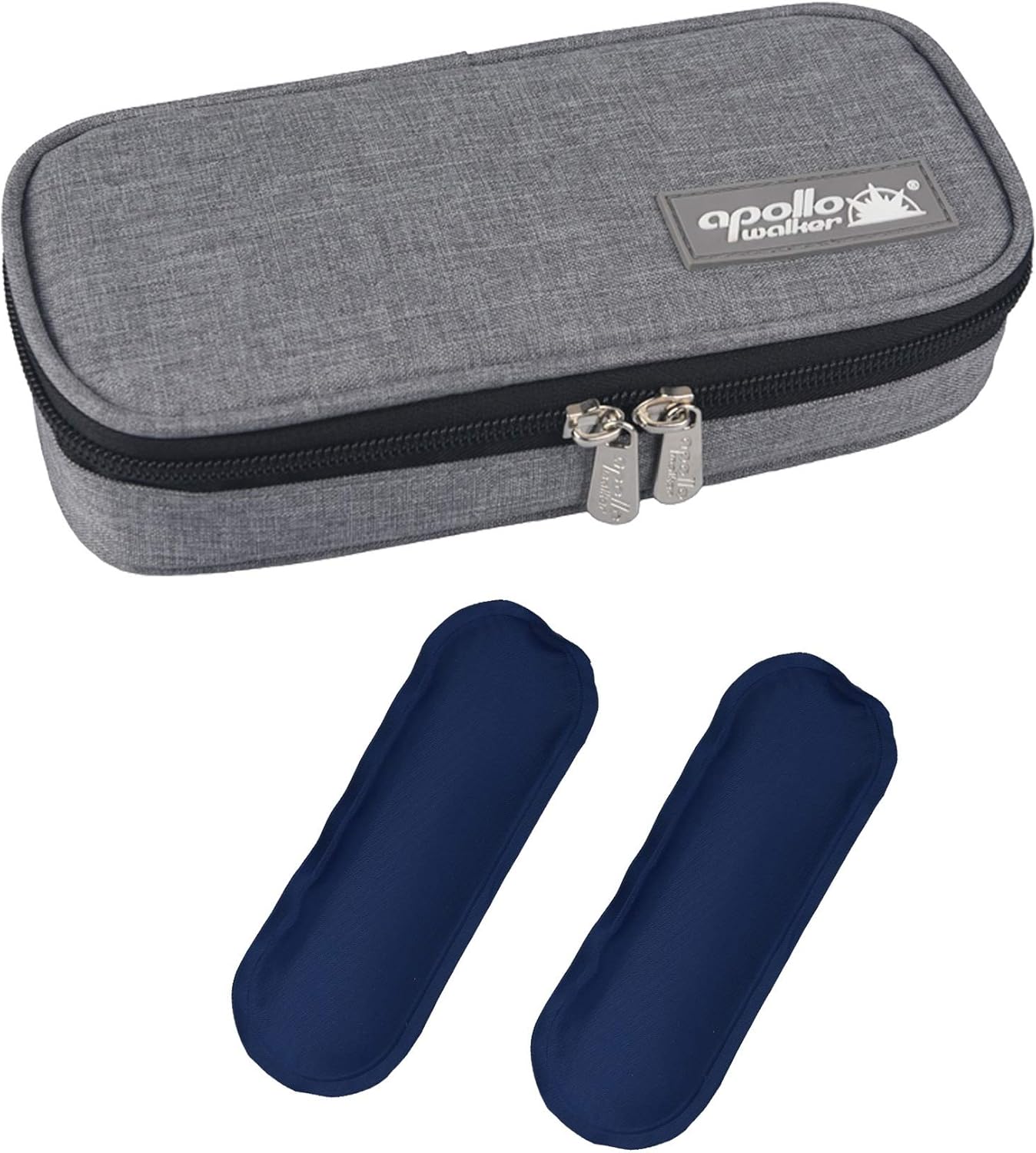 Goldwheat Insulin Cooler Travel Case Diabetic Organizers Medication Cooler Bag with 2 Ice Packs Travel Kits Waterproof and Insulation Liner Grey: Health & Personal Care
