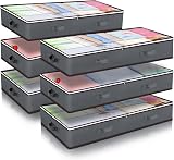 Budding Joy 6 Pack Underbed Storage 90L Large with Clear Window Grey view 1