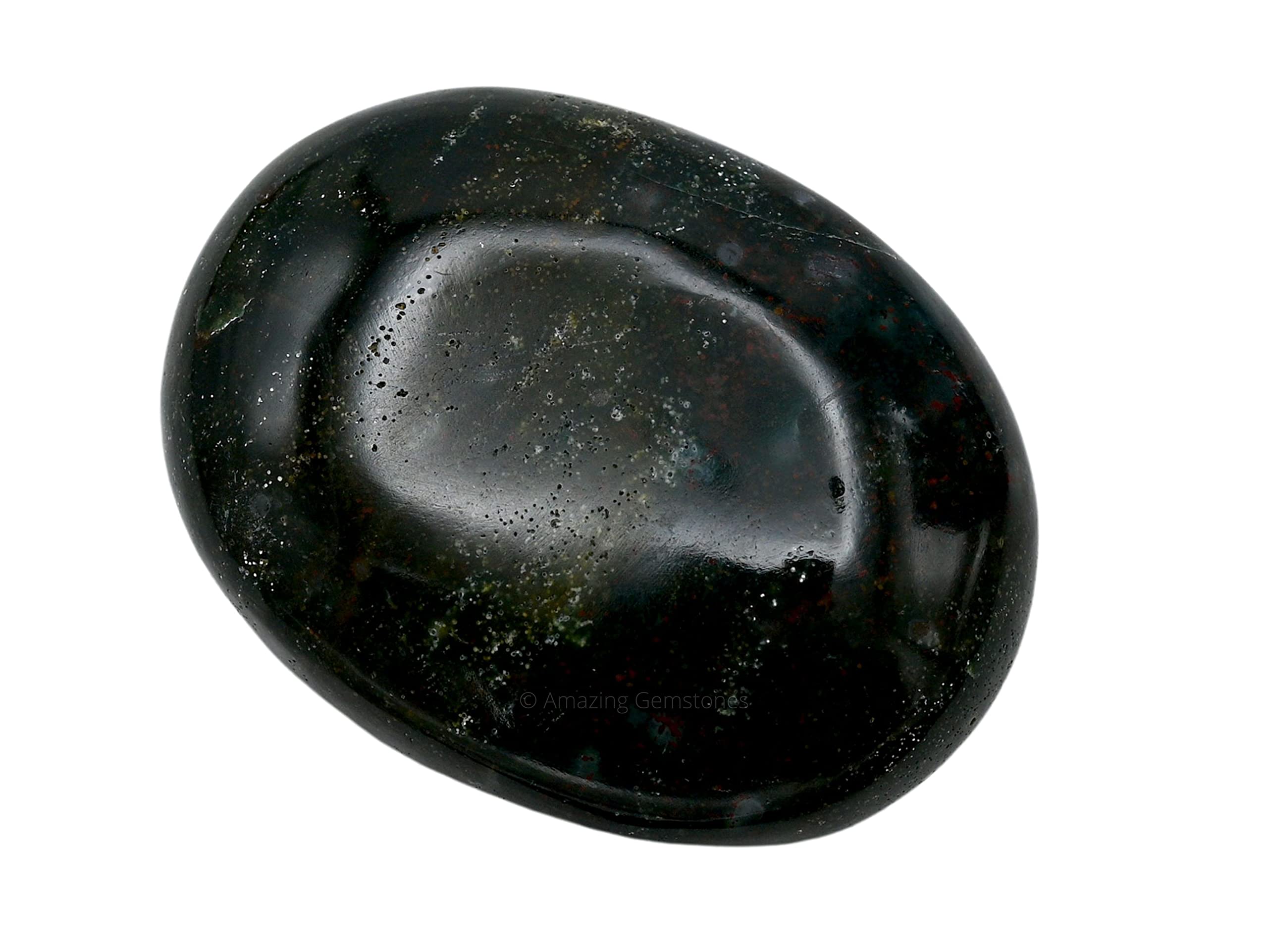 Bloodstone Crystals and Healing Stones - Large Palm Stone Crystals Piedra - Crystal for Good Luck, Balanced Positive Energy, Meditation - Unique Stocking Stuffers and Birthday Gifts for Women, Men
