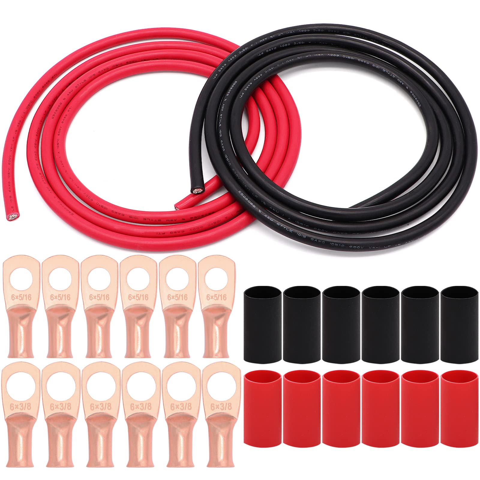 thumbnail image 2 of ACDC 10-Foot 8 AWG Welding & Battery Cable – Pure Stranded Copper, Black, Made In USA 2 of 6