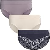 Reebok Womens Bikini Underwear - 3 Pack Soft Stretch Performance Tag Free Briefs Bikini Panties Seamless Underwear for Women
