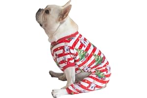 CuteBone Christmas Dog Pajamas Shirt Winter Holiday Cute Pjs Pet Clothes Bodysuit for Doggie Onesies P186XL