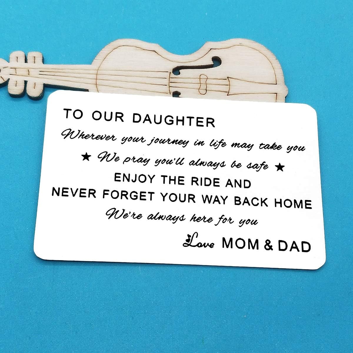 Daughter Gifts from Mom and Dad Engraved Wallet Insert Card with Inspirational Quotes Graduation Gifts for Daughter Christmas Birthday Gifts Inspirational Gifts for Women Girls - Image 3