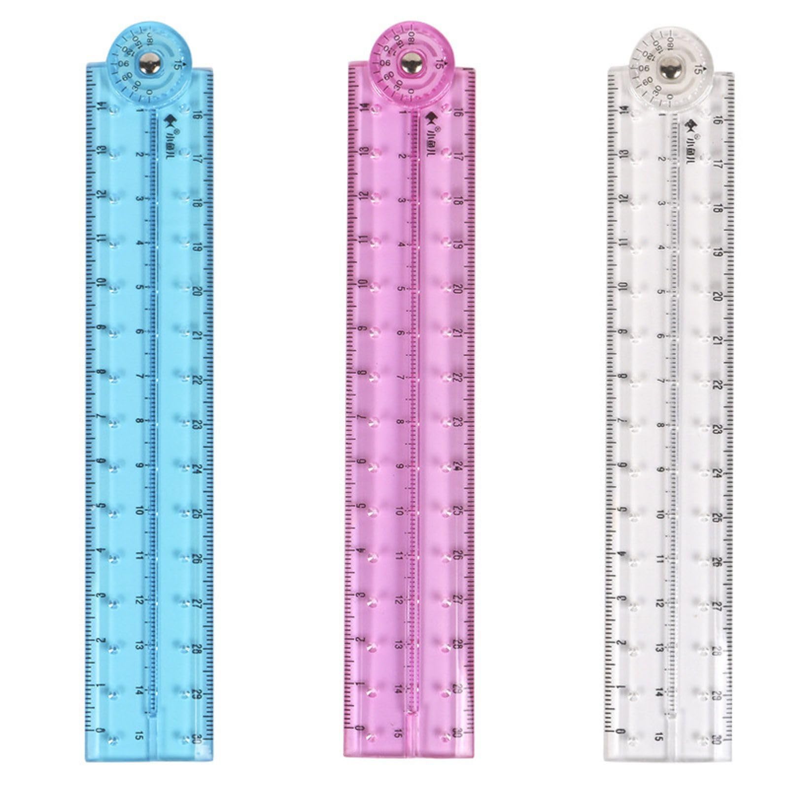 3PCS Clear Folding Ruler 30cm Flexible Foldable Rulers 15cm Transparent Straight Ruler Shatterproof Plastic Geometric Rulers for School Kids Office