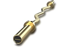 E.T.ENERGIC 47" Olympic EZ Curl Bar 500-lbs Capacity Steel Barbell Suitable for 2" Weight Plates, 2-Inch Curl Bar for Weight Lifting,Hip Thrusts,Squat,Biceps-Home Gym Weight Bar