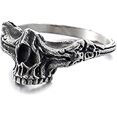 ZMY Home 2023 Skull Ring Cool Evil Death Punk Rock Stainless Steel Rings Aly Style Jewelry