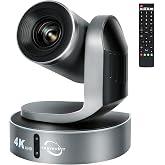 Vunvooker 4K Conference Room Camera,PTZ Camera 20X Optical Zoom with IP/USB3.0/HDMI/RS232/RS485 for IP Live Streaming Video Conference and Church Education
