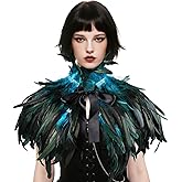 THARAHT Feather Shawl for Women Shrug Collar Angel Demon Accessories Cape Halloween Carnival Party