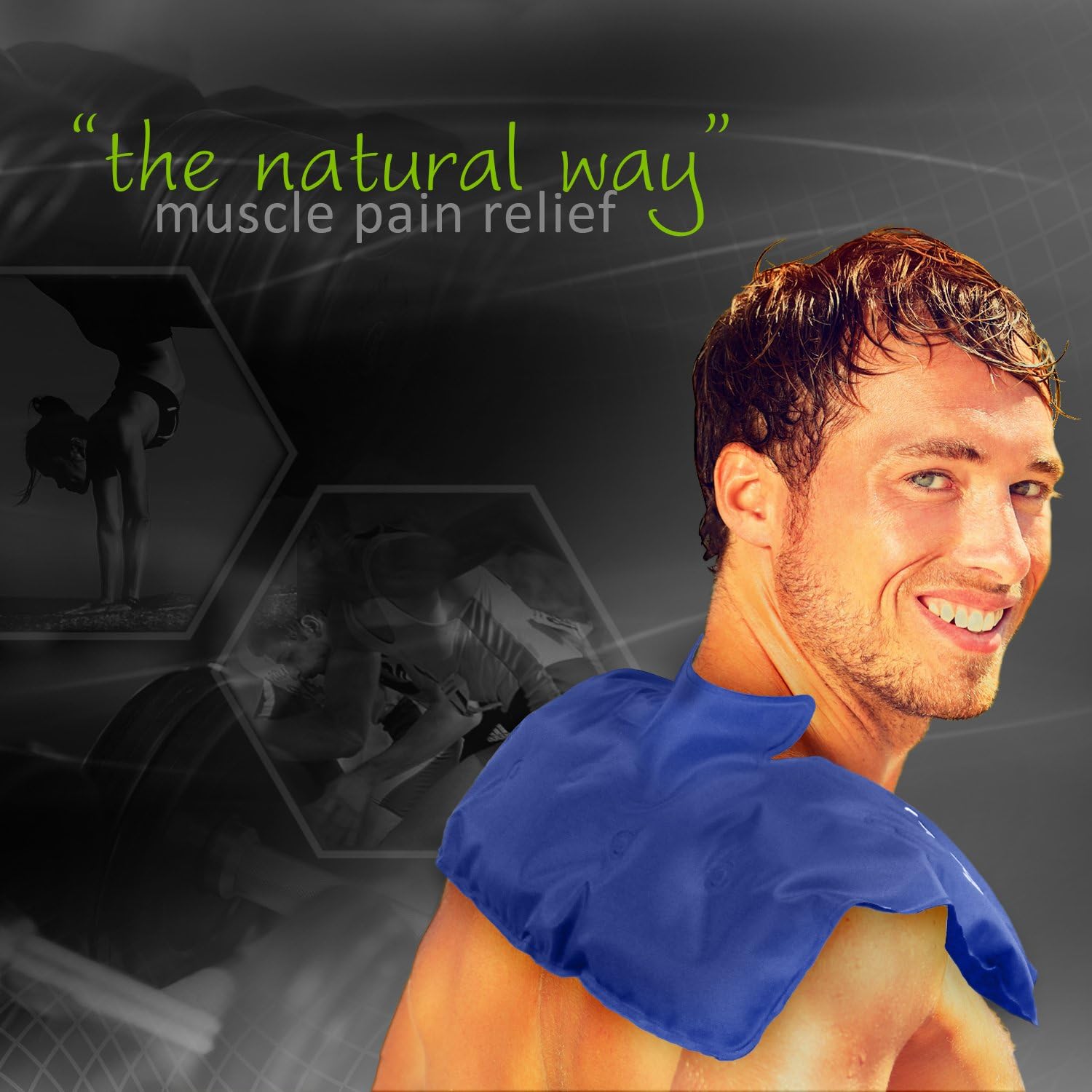 Inerzen Neck and Shoulder Hot and Cold Big Gel Pad Full Coverage Therapy Wrap for Pain, Muscle, Stress Relief - Microwavable and Freezable: Health & Personal Care