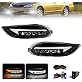 LED&DRL Fog Lights Compatible with 2002 2003 2004 Toyota Camry, 2005 2006 2007 2008 Toyota Corolla, 2002 2003 Toyota Solara, A Pair Of Front Fog Lamps With Turn Signal And Switch & Wiring Kit