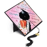 Woman Graduation Cap Tassel Class of 2026 Grad Cap Topper Decorations for Educated Queen Woman Graduation Gift(Fresh)