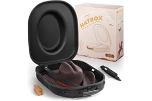 BRANTMAKER Cowboy Hat Box, Cowboy Hat Case for Travel, Crush Proof Storage for Western/Panama/Fedora, Carrier with Adjustable Shoulder Strap & Brush