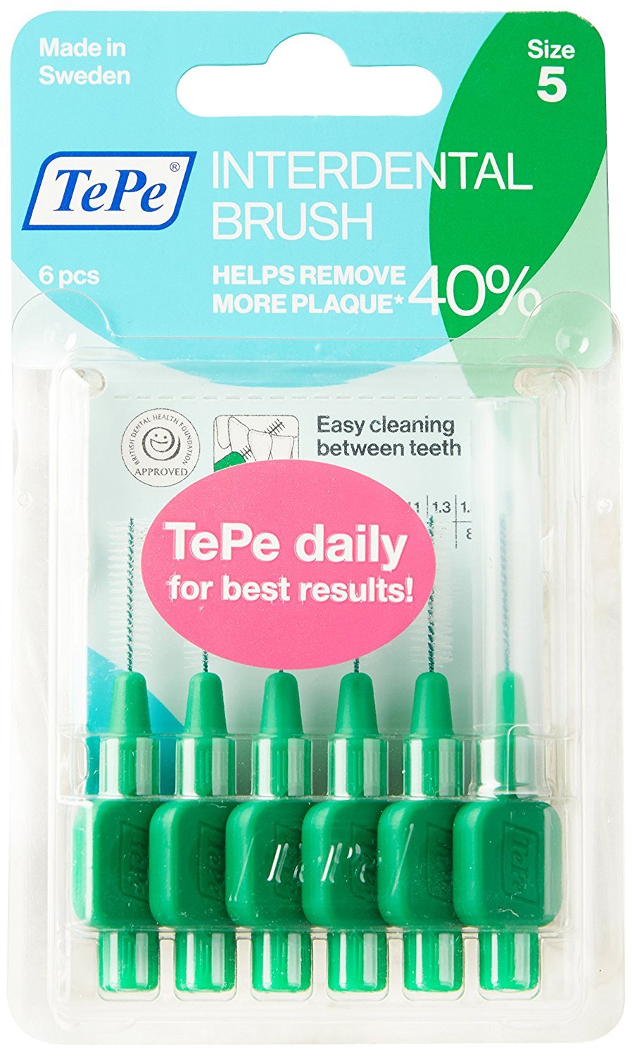 TePe Interdental Brush Green (0.8mm Pack of 8) [Personal Care]