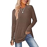 GKBK Womens Long Sleeve Tops Crew Neck T Shirts for Women Tunic Tops with Thumb Holes Fall Outfits for Women 2025