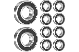 SCOOYUCK 10 Pcs 6201 2RS Bearings, Made of Bearing Steel 12mm x 32mm x 10mm, Double Shielded Bearings
