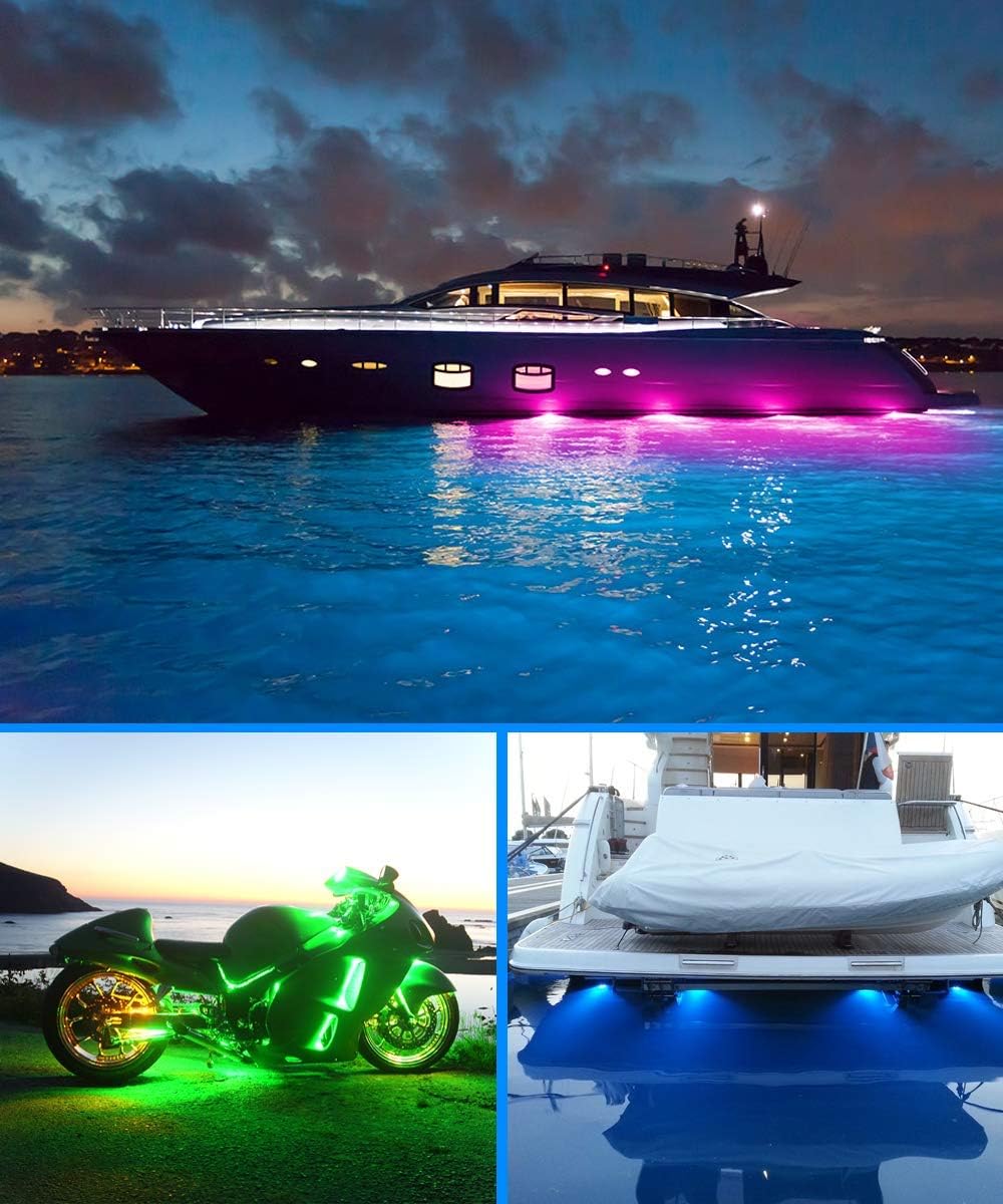 Govee RGB LED Rock Lights, 4 Pods Bluetooth APP Remote Control Waterproof Exterior Underglow, Multicolor Music Changing Dimmable Neon Lighting Kit for Jeep Off Road Truck Car ATV SUV Motorcycle, 12V: Automotive