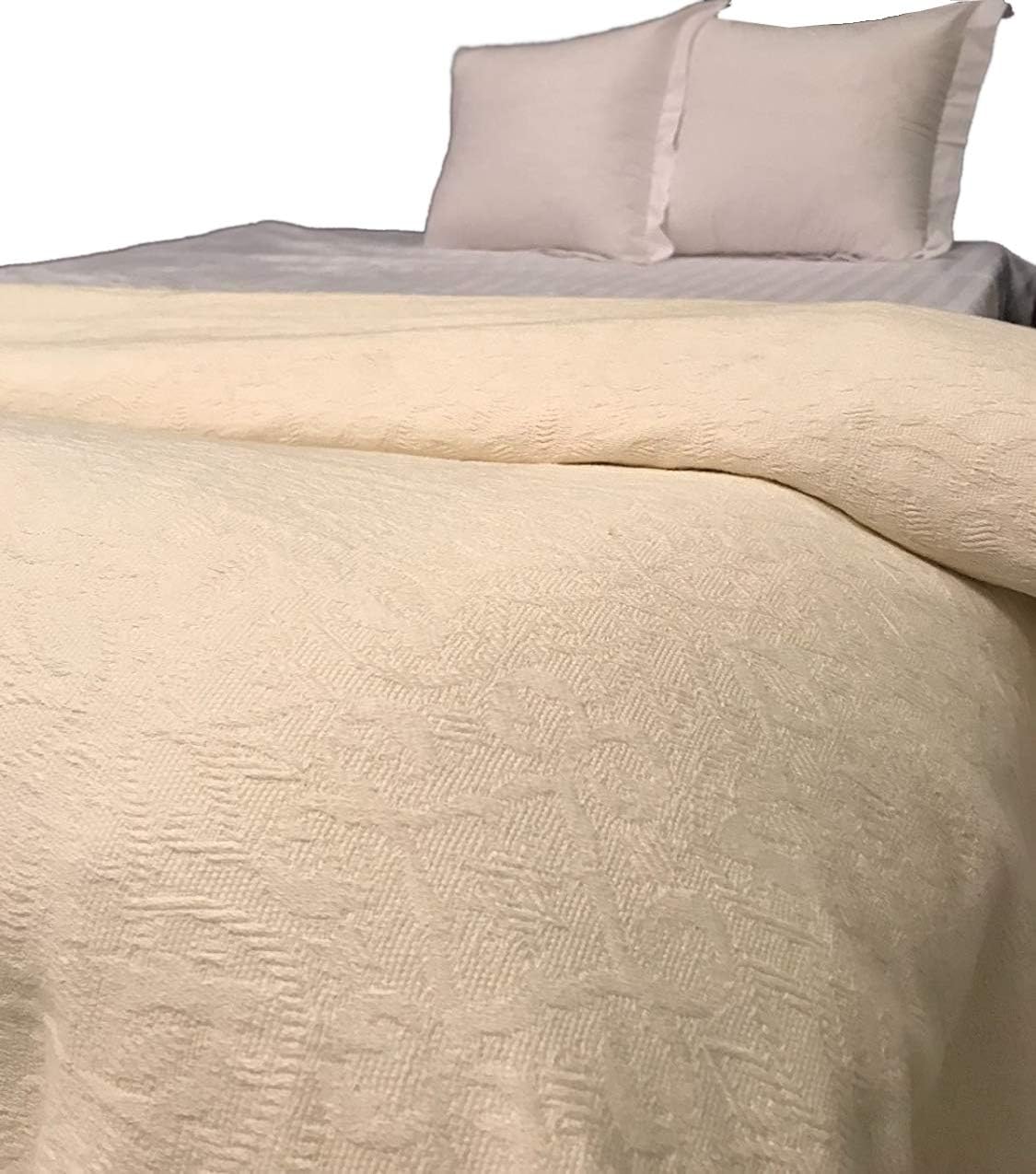 Cotton Luxury Hotel Quality Jacquard Bed Blanket Bedspread Throw Super