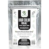 Black Henna Hair Color For All Kit | 100% All Natural Indigo Powder Hair Dye & Beard Dye (Midnight Natural Black) Organic, Herbal & Vegan Chemical & Cruelty Free Permanent Gray Coverage & Tinting