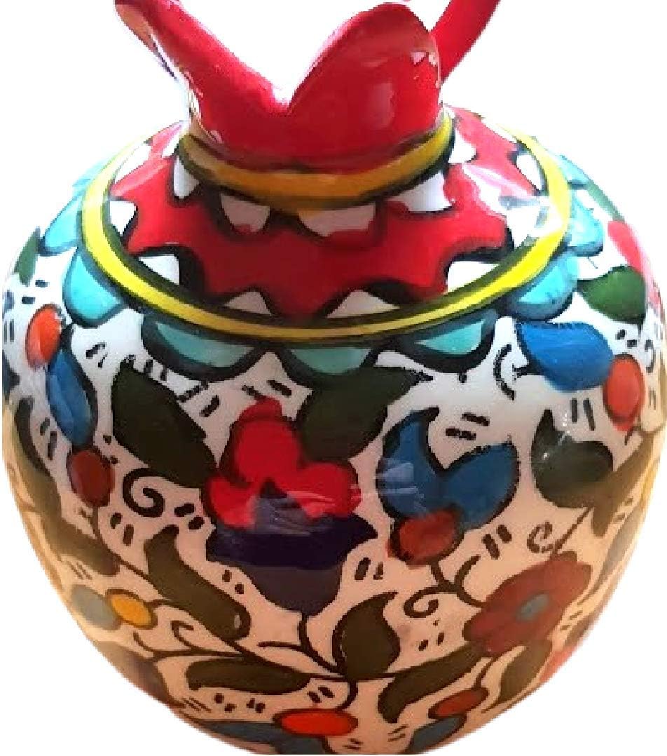 Pomegranate Armenian Ceramic Vase for Flowers Red Decor Israel Ceramic Jewish Home Blessing. Judaica Gifts for tthe Home.