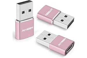 AIYEEN Upgraded USB C Female to USB A Male Adapter,Type C to USB A Charger Cable Converter for Apple iWatch 7 AirPods,MacBook,iPhone 12 13 14 15 Series,iPad Mini 6,Samsung Galaxy S20 S21 S22 (3Pack RG)