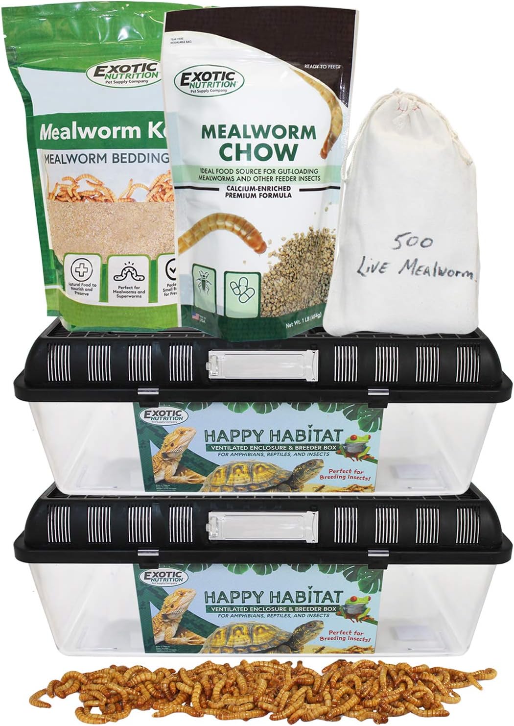 Mealworm Breeder Kit - Breed Live Feeder Worms for Hedgehogs, Sugar Gliders, Reptiles, Wild Birds, Chickens, Lizards, Bearded Dragon, Skunks, Opossum, Fish, Turtles, Tortoises, Geckos
