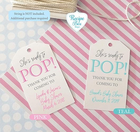 She S Ready To Pop Thank You For Coming To 15 Baby Shower Tags No Strings Are Included Customized With Names Non Returnable