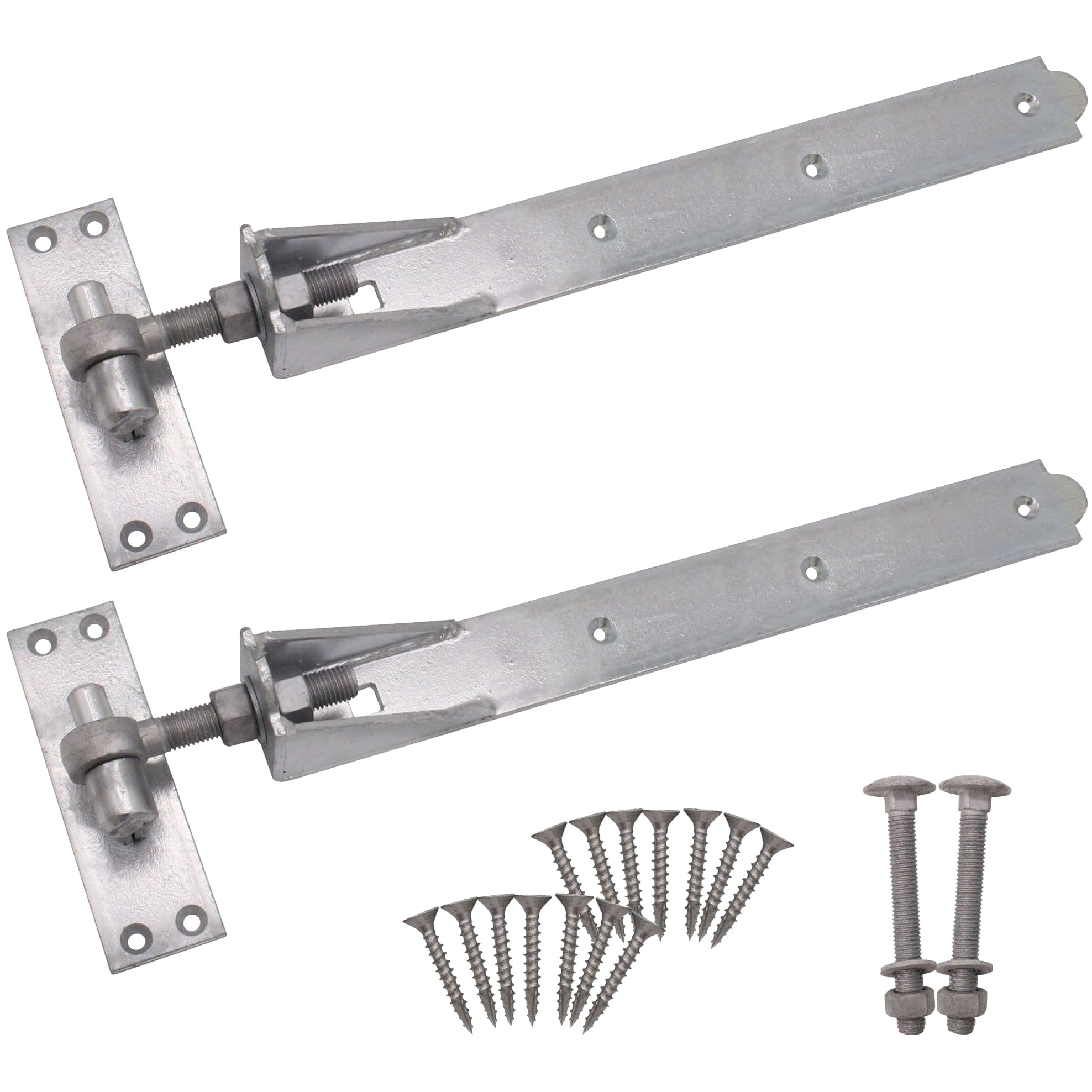 EAI Adjustable Gate Hinges | 750mm / 30 Inch Heavy Duty Hook and Band Gate Hinges | Galvanised - 1 Pair