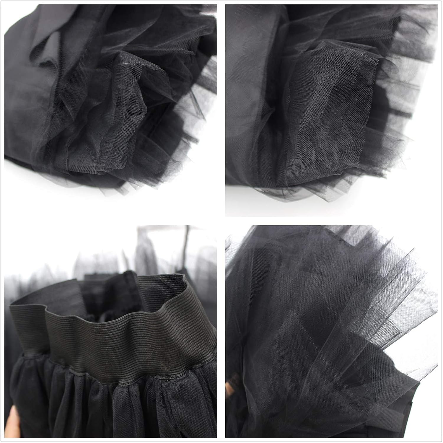 WEISIPU Women's 6 Layer Short A Line Elastic Waistband Tutu Tulle Prom Princess Midi Dance Skirt at  Women’s Clothing store