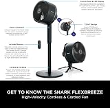 Shark FlexBreeze 12-in-1 High-Velocity Fan Corded Cordless Black FA220UK view 2