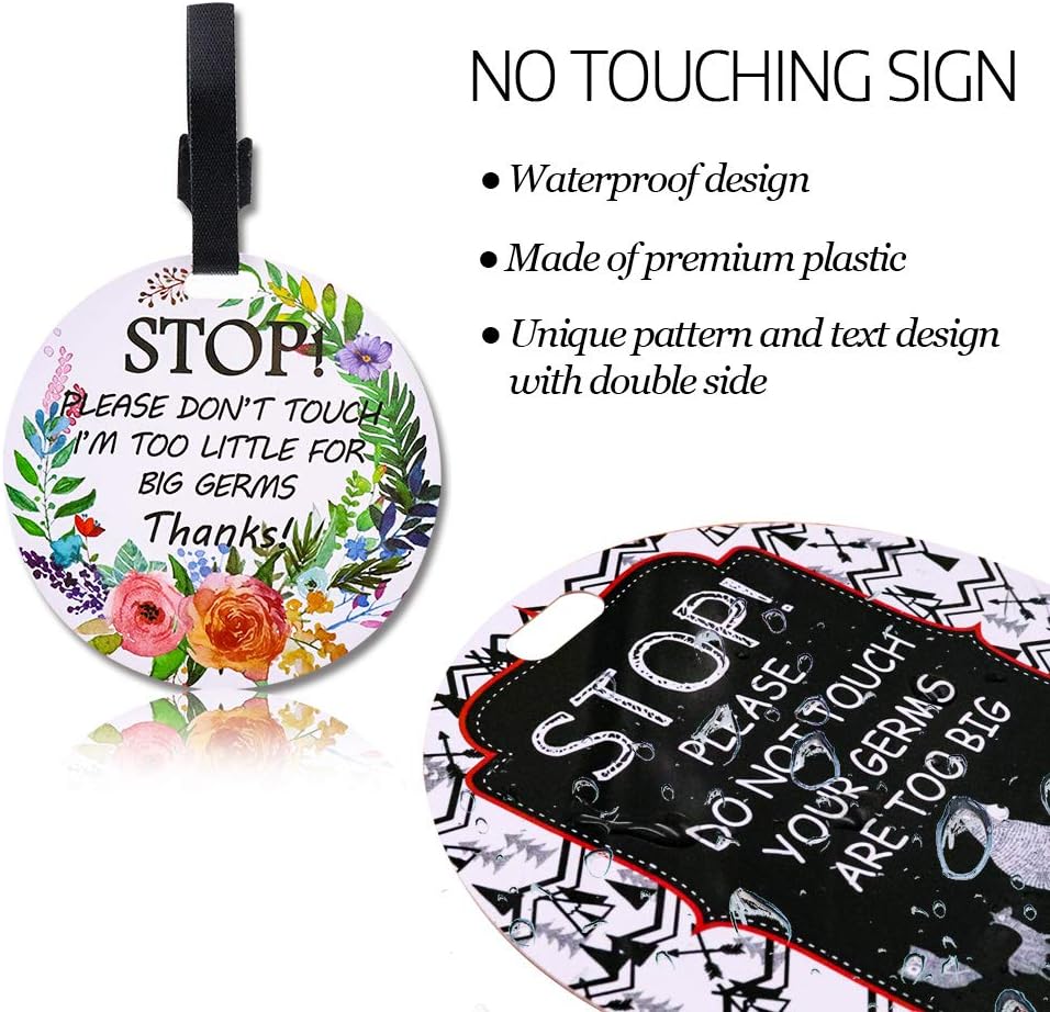 Big Stop Dont Touch The Baby Signs No Tag No Touching Sign Flowers Car Seat Baby Tag Flu Season Stroller Tag Floral Tag Baby Theleatherfit Travel Gear