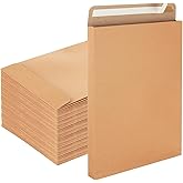LOYORTY 50PCS Large Kraft Envelopes, 9.4" x 13.2" Expandable Envelopes, Self Seal Catalog Envelopes for Home Office Business Storage and Organizing
