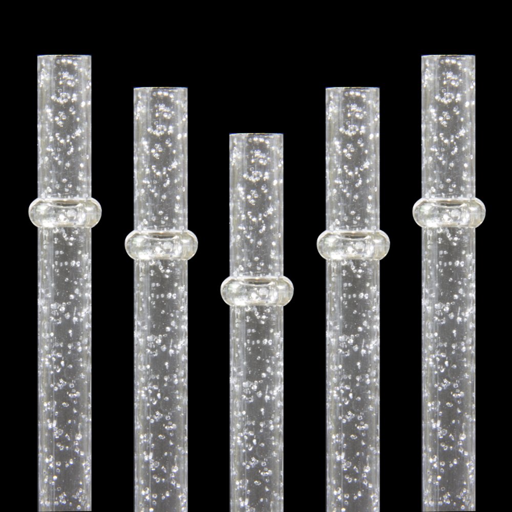 DAKOUFISH 11 Inch Reusable Plastic Glitter Sparkle Drinking Straws,BPA-Free,for 24oz 30oz Tumblers/Jars,12 Straws with One Cleaning Brush (11inch Clear)