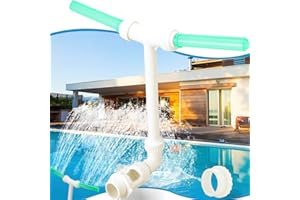 MY DIEMLIFE Dual Spray Pool Fountain for Above and Inground Pools, Upgraded Illuminated Tube, with Thread Adapter of 1.78" to 2.28", fit for Various Pool Types, Eco-Friendly Cooling Water