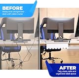 Cable Management Tray Under Desk x2 White Steel Wire Holder Easy view 2