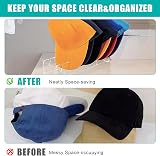 Katslyn 2pcs Acrylic Hat Holder Stand for 14 Caps Storage Organizer with Hooks view 4