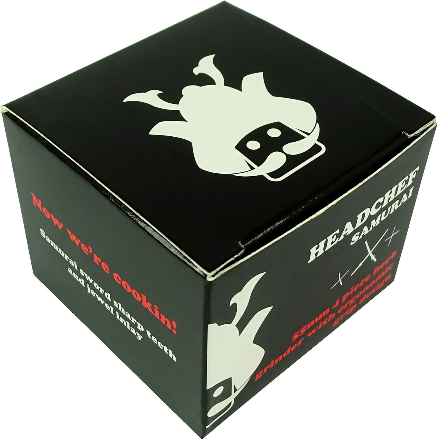 Headchef Samurai Metal Herb Grinder with Sifter Scraper , 55mm, Silver - Image 5