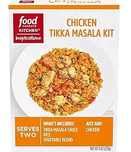 Food Network Chicken Tikka Masala Kit 8 Oz! Includes Rice, Chickpeas, Carrots, Onions And Tikka Masala Sauce! Chicken Tikka Masala With Rice! Easy And Tasty Homemade Indian-Style Dinner! (2)