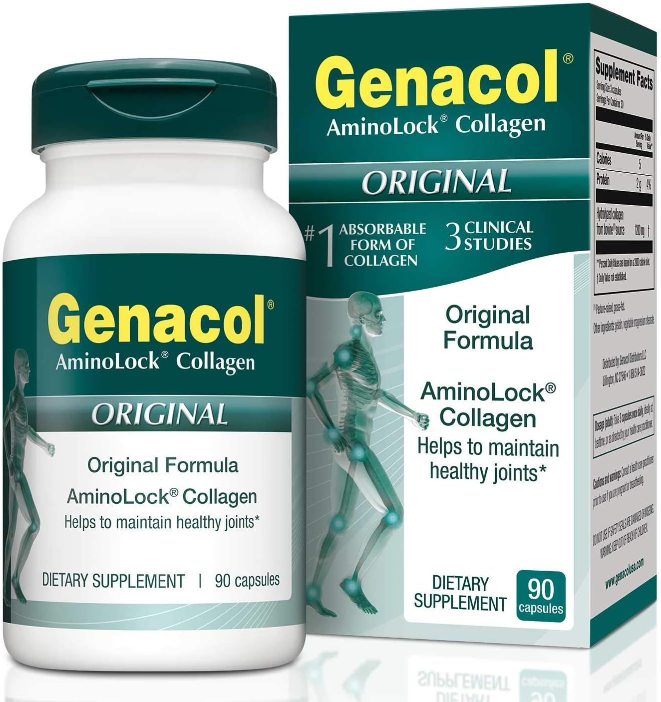Collagen Pills for Joint Relief from GENACOL - 90 Colageno Hidrolizado Capsules | Enhanced Absorption Joint Supplements for Men and Women | Gluten Free, Non GMO: Beauty
