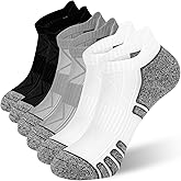 vvfxx Ankle Socks Short Men - 6 Pairs No Show Athletic Running Low Cut Socks with Moisture Wicking & Cushioned Suppor