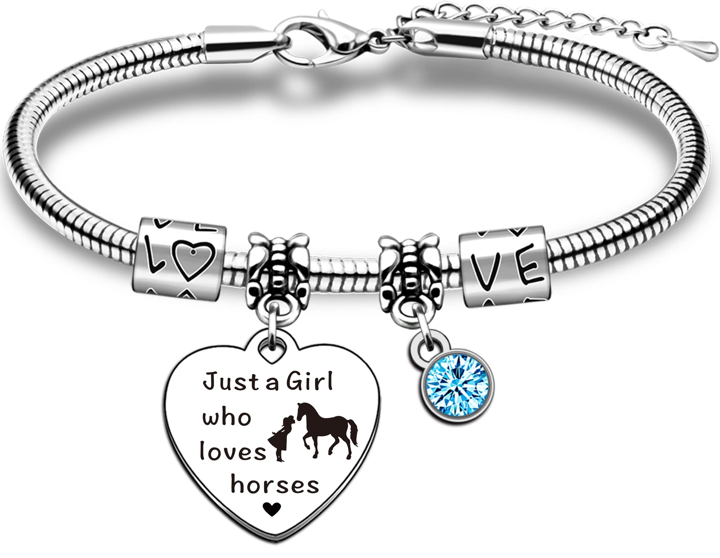 JMIMO Horse Gifts for Girls Horse Lover Bracelet Just A Girl Who Loves Horses