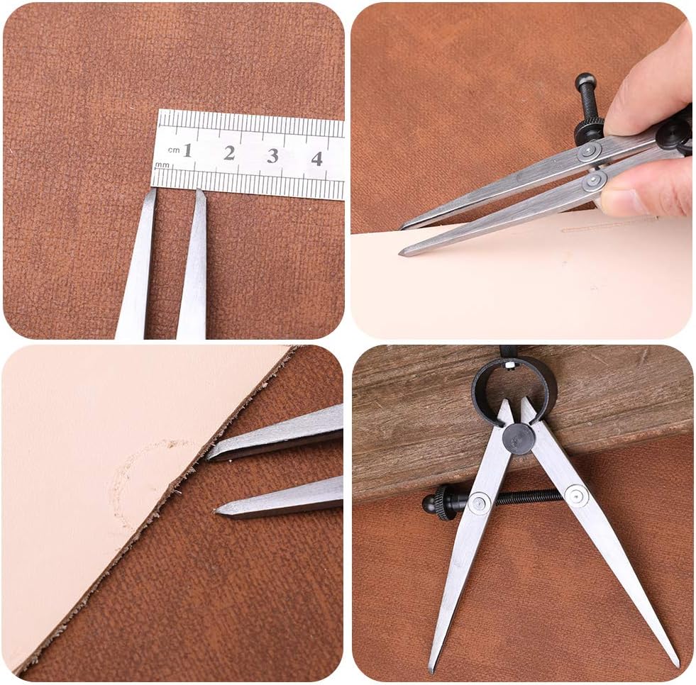 Leather Pony Horse Clamp Leather Sewing Kit Included Sewing Needles, Leather Compass and Stitching Pony, Leather Pony DIY Wood Leathercraft Leather Tools Sewing Tables Desktop Lacing Stitching