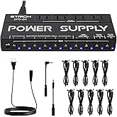 STRICH Guitar Pedal Power Supply, 10 Independent DC Output for 9V/12V/18V Guitar Bass Effect Pedals, 100mA 500mA Pedalboard P