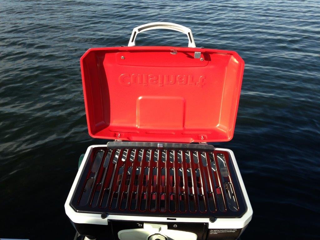 Cuisinart Grill Red Modified for Pontoon Boat with Arnall's Universal
