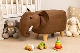 Muddy Hands Elephant Foot Rest Stool - Kids' Ottoman with Wooden Legs view 2