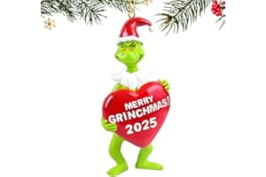 KAMHUPHEN 2025 Christmas Ornaments, 3D Christmas Hanging Ornament, Funny Christmas Tree Decorations, Hanging Accessories Outdoor Indoor Decor, Gift for Friends Families Neighbors (Green)