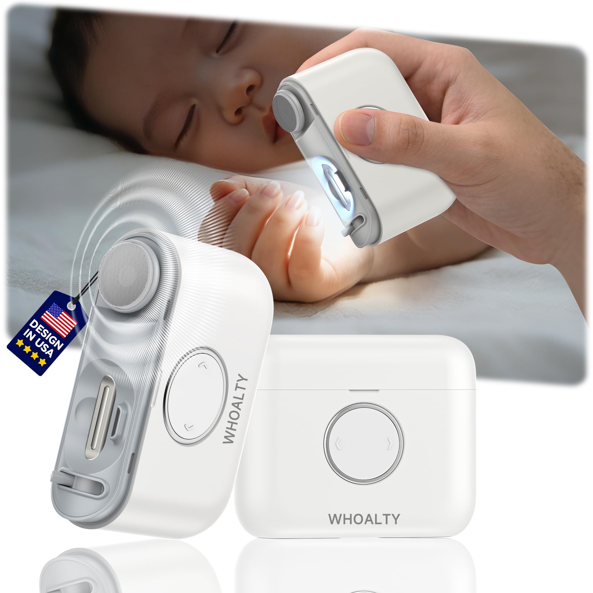 Photo 1 of Electric Nail Clipper for Family Care?Precision Dual-Blade Trimming System? 2-in-1 Trimmer & Grind Nail Care Tool with LED Light, Ultra-Quiet & Safe for Babies, Seniors and Adults