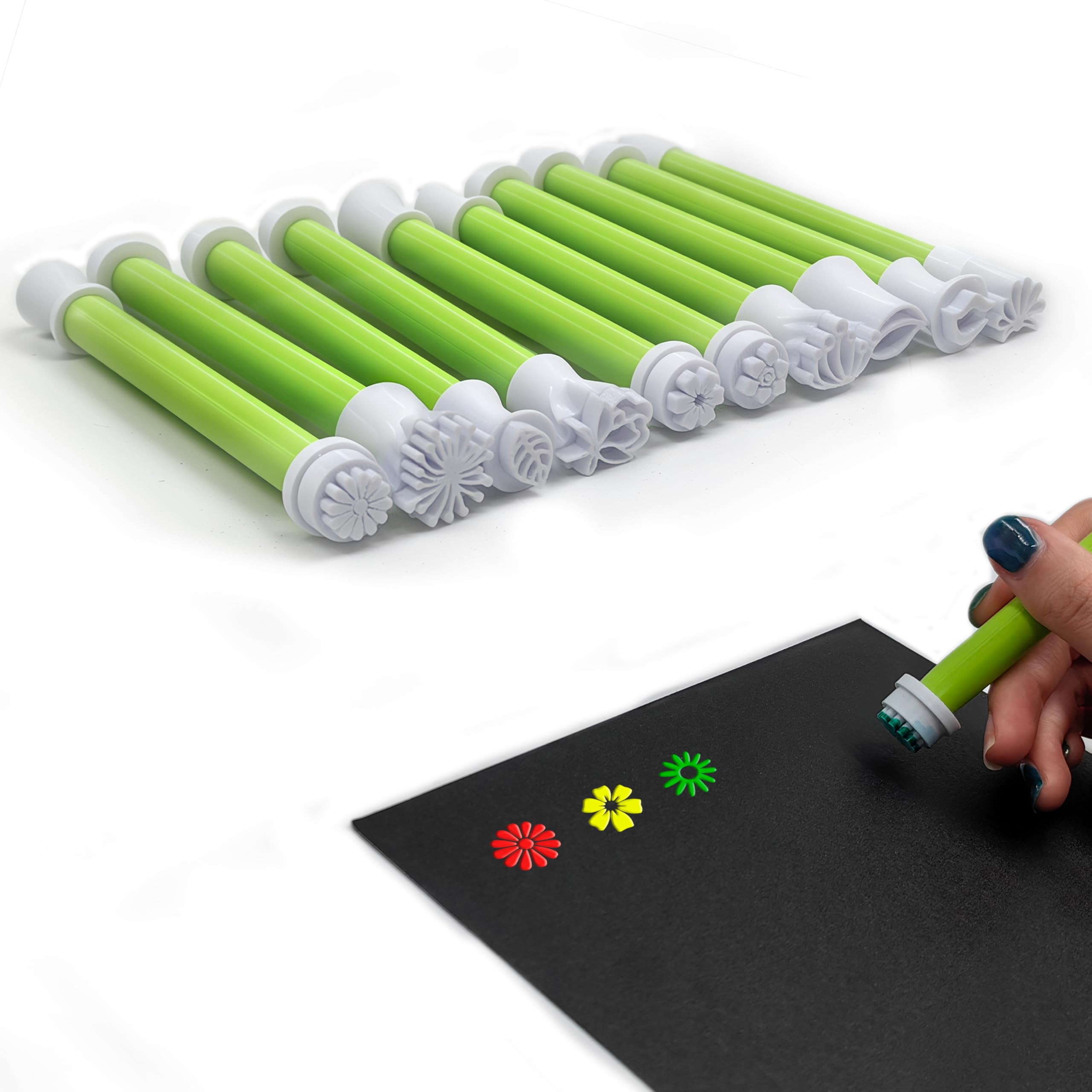 Photo 1 of 10pcs 20-Shaped Mandala Dotting Tools Set – Flower Floral Dotting Pens for Dot Painting, DIY Graffiti, Card Making, Rock Painting & More (3D Printed, Avocado Green)?