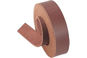 Picheng Leather Strap Brown 1 Inch Wide 100 Inches Long Leather Strip,2.2mm Thick Soft Leather Straps for Crafts,Leather Belt Strips,Hobby Workshop (Brown)